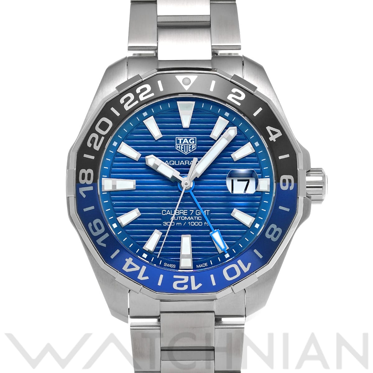 タグ ホイヤー アクアレーサー キャリバー7 GMT WAY201T.BA0927 ブルー メンズ 時計 【中古】【wristwatch】