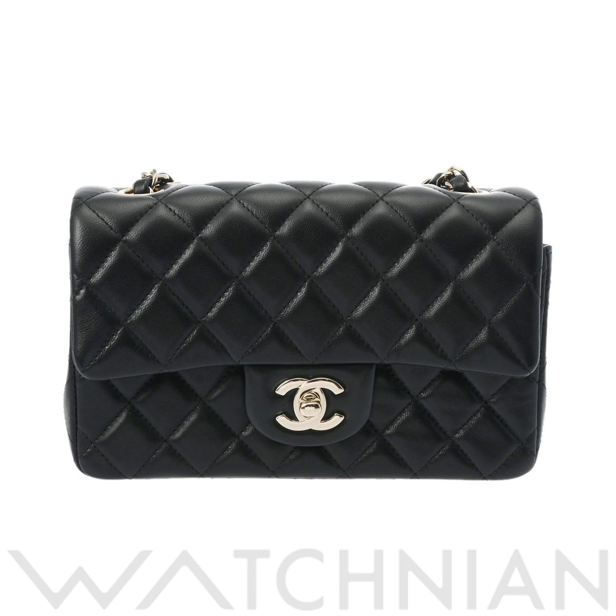 シャネル ミニフラップバッグ 20 ブラック/ゴールド金具 A69900 ラムスキン レディース バッグ 【中古】【bag】