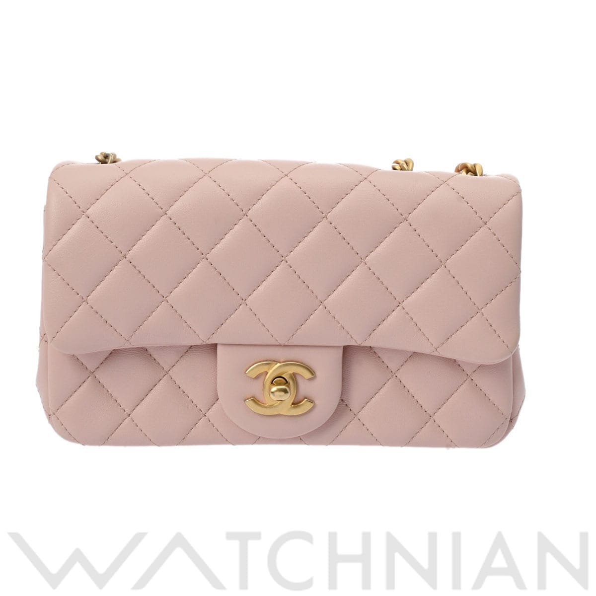 シャネル ミニフラップバッグ 20 カメリア ピンク/ゴールド金具 ラムスキン レディース バッグ 【中古】【bag】