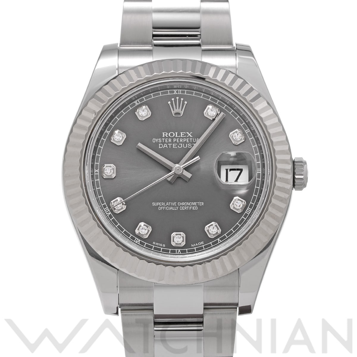 ロレックス デイトジャスト II 116334G グレー/ダイヤモンド メンズ 時計 【中古】【wristwatch】