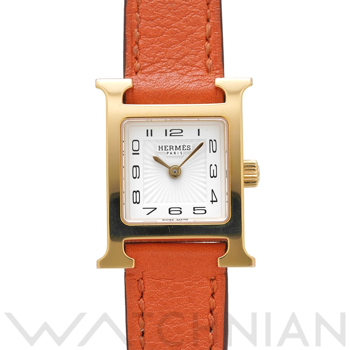 エルメス Hウォッチ ミニ HH1.101 ホワイト レディース 時計 【中古】【wristwatch】