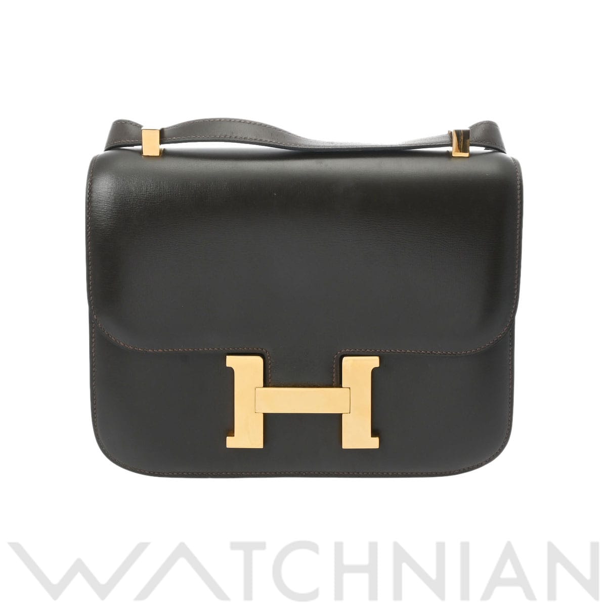 エルメス コンスタンス 23 ブラウン/ゴールド金具 ボックスカーフ レディース バッグ 【中古】【bag】