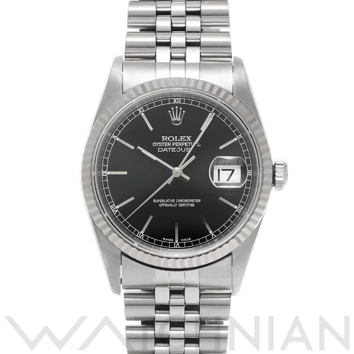 ロレックス デイトジャスト 16234 ブラック メンズ 時計 【中古】【wristwatch】
