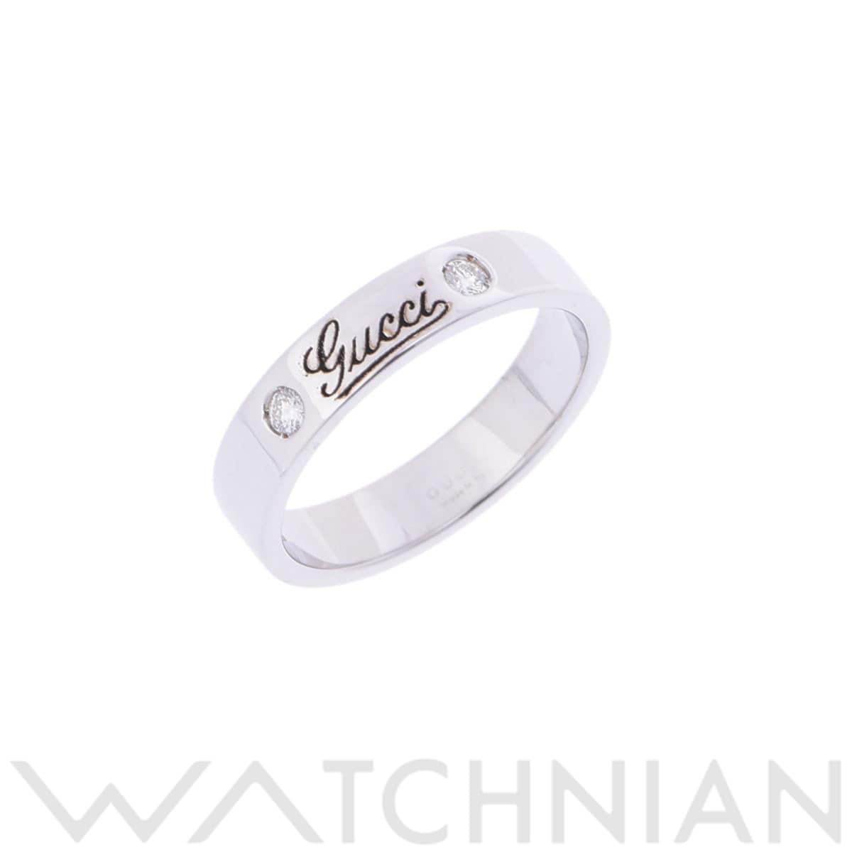 グッチ GGロゴリング #11 2PD シルバー K18ホワイトゴールド WG レディース ジュエリー 【中古】【jewelry】