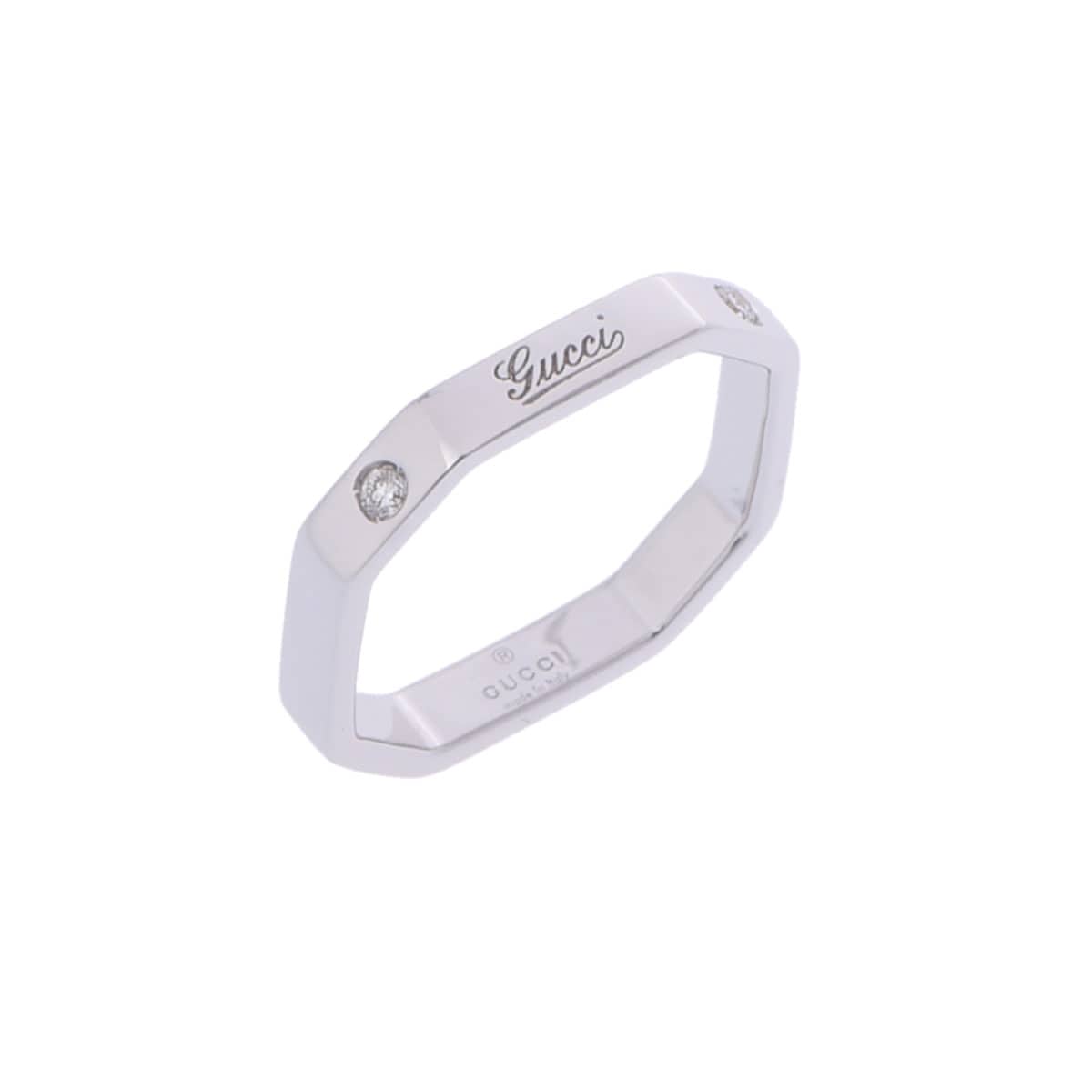 グッチ オクタゴナルリング 2PD シルバー K18ホワイトゴールド WG レディース ジュエリー 【中古】【jewelry】