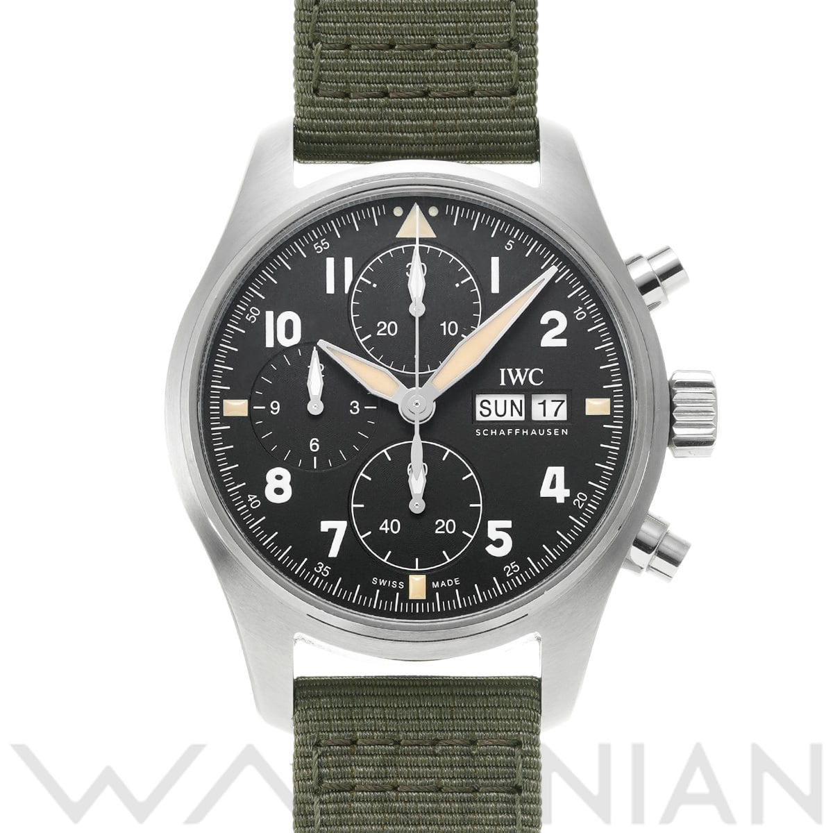 IWC パイロットウォッチ クロノグラフ スピットファイア IW387901 ブラック メンズ 時計 【中古】【wristwatch】