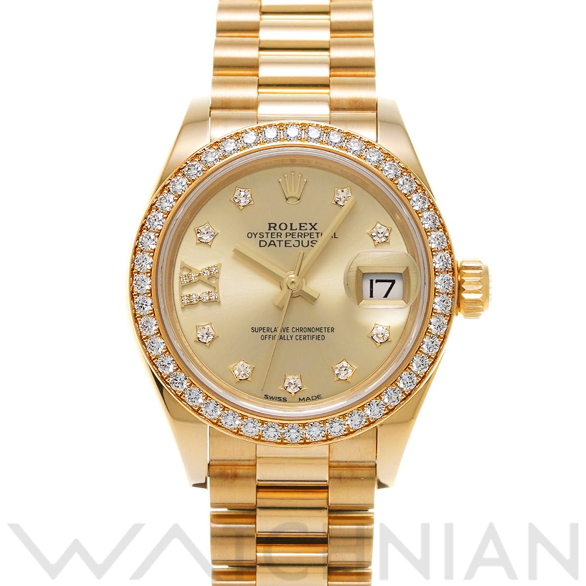 ロレックス レディ デイトジャスト 28 279138RBR シャンパン/ダイヤモンド レディース 時計 【中古】【wristwatch】