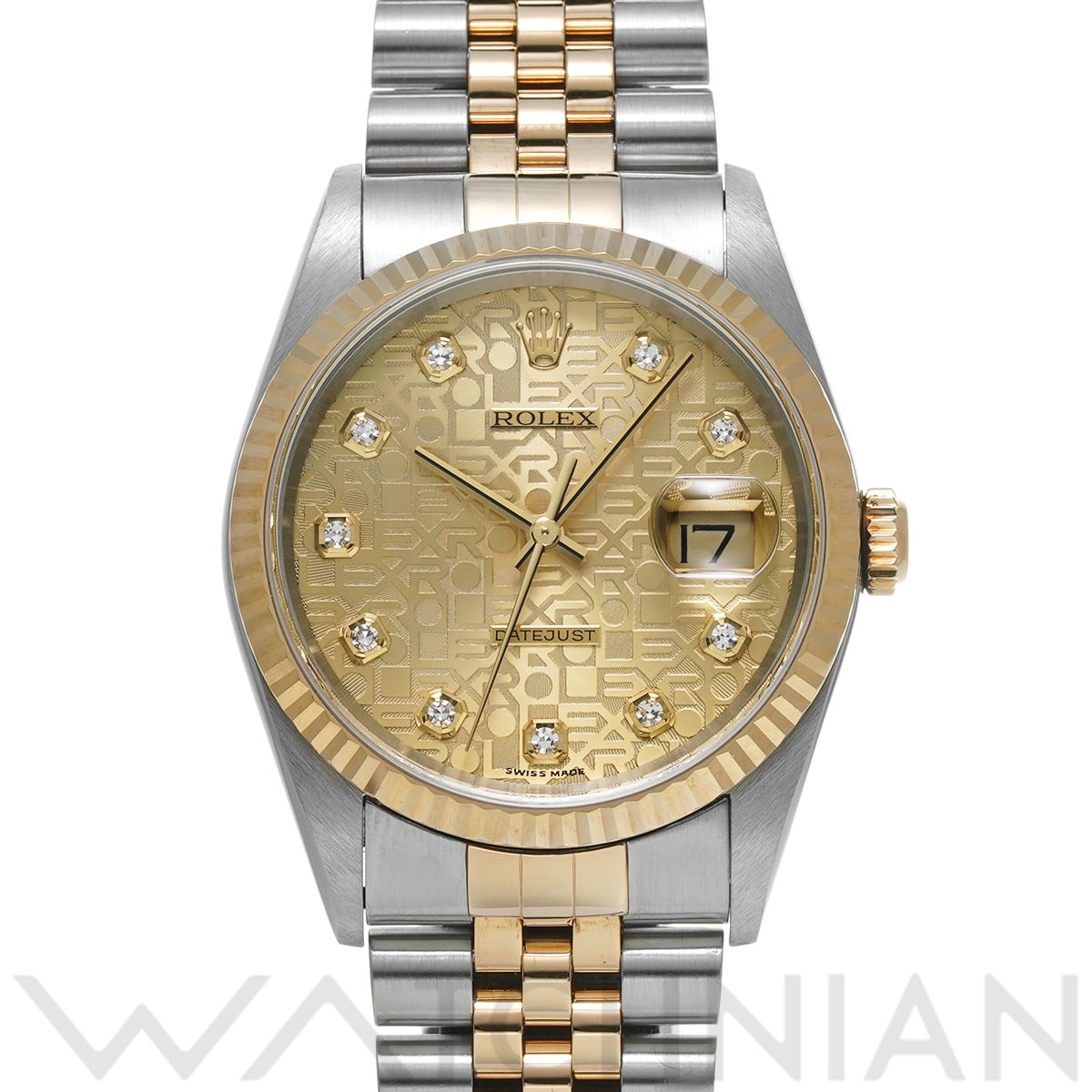 ロレックス デイトジャスト 16233G シャンパンコンピュータ/ダイヤモンド メンズ 時計 【中古】【wristwatch】