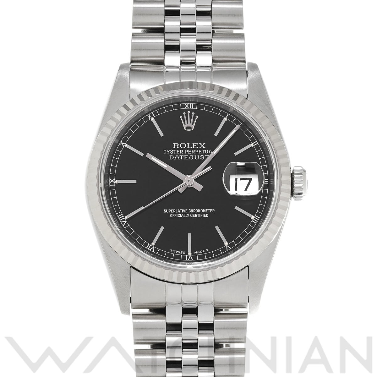 ロレックス デイトジャスト 16234 ブラック メンズ 時計 【中古】【wristwatch】