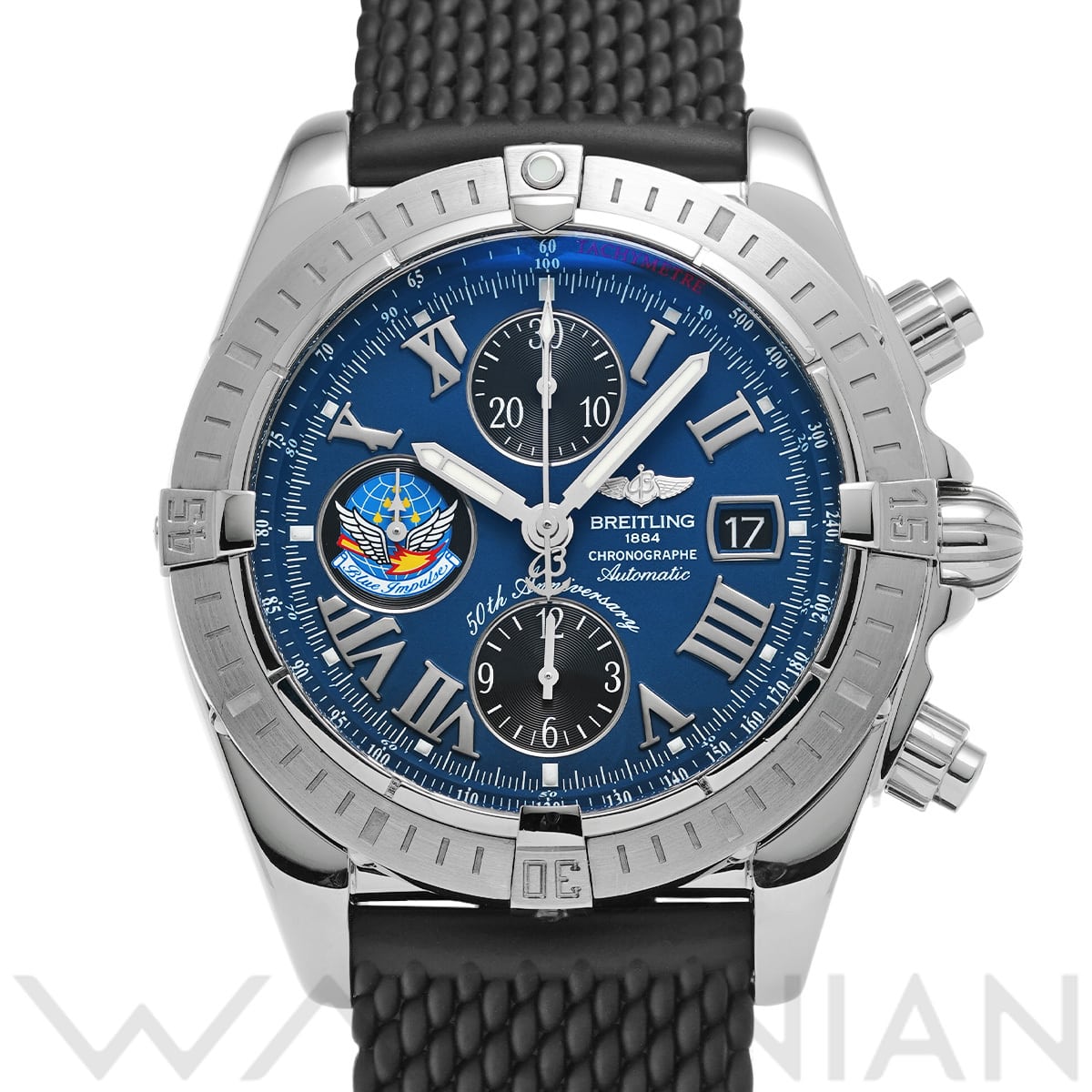 ブライトリング クロノマット エボリューション ブルーインパルス A156CBIPA ブルー/ブラック メンズ 時計 【中古】【wristwatch】