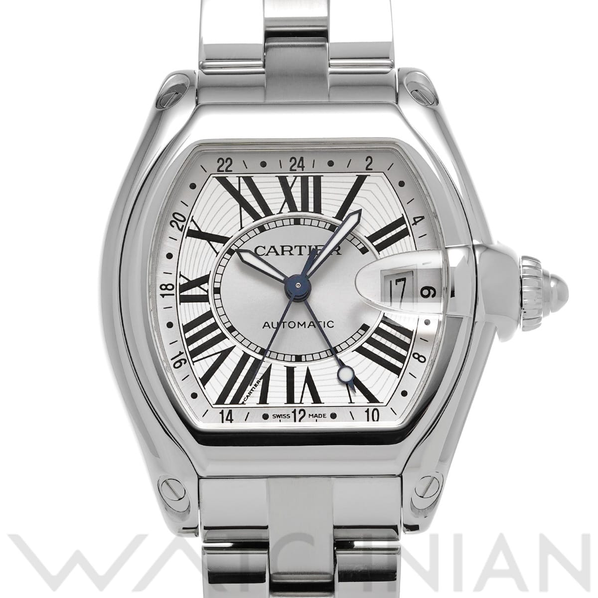 カルティエ ロードスター GMT W62032X6 シルバー メンズ 時計 【中古】【wristwatch】