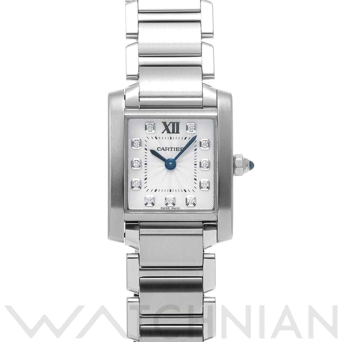 カルティエ タンク フランセーズ SM WE110006 シルバー/ダイヤモンド レディース 時計 【中古】【wristwatch】