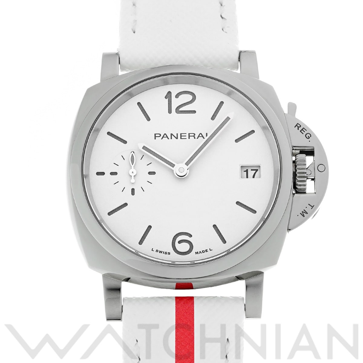 パネライ ルミノール ドゥエ ルナ・ロッサ PAM01306 ホワイト メンズ 時計 【中古】【wristwatch】
