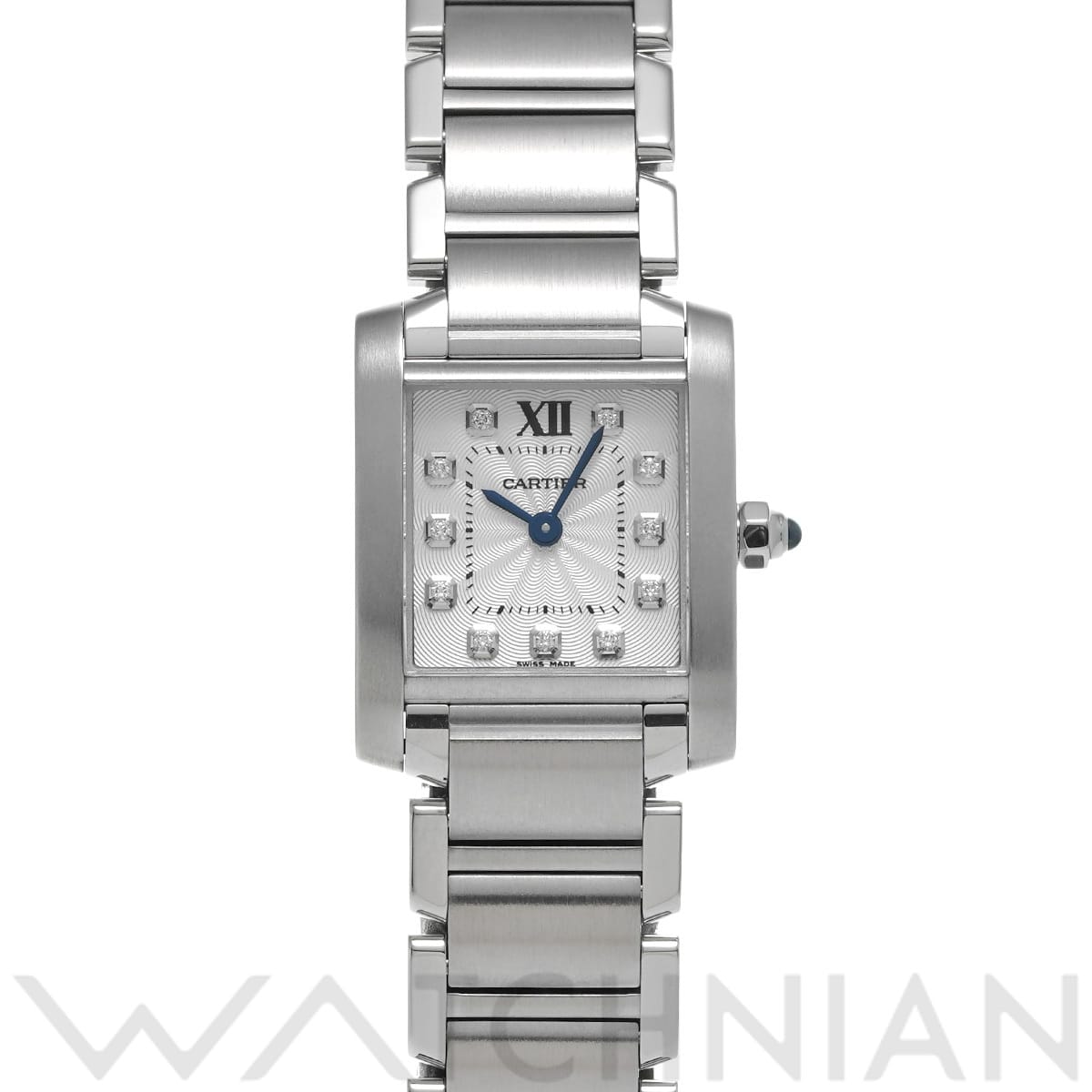カルティエ タンク フランセーズ SM WE110006 シルバー/ダイヤモンド レディース 時計 【中古】【wristwatch】