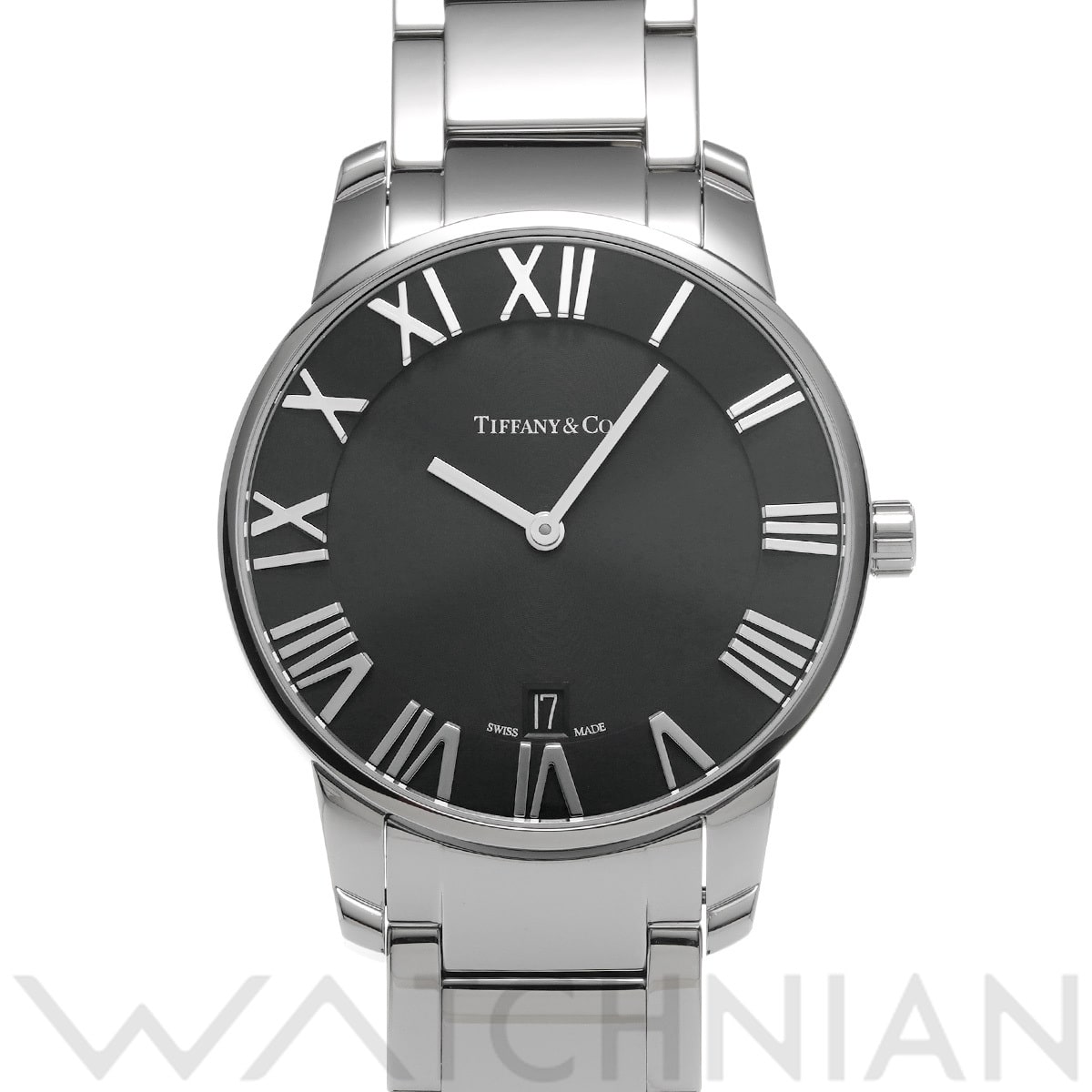 ティファニー アトラス 2ハンド 34875987 ブラック メンズ 時計 【中古】【wristwatch】