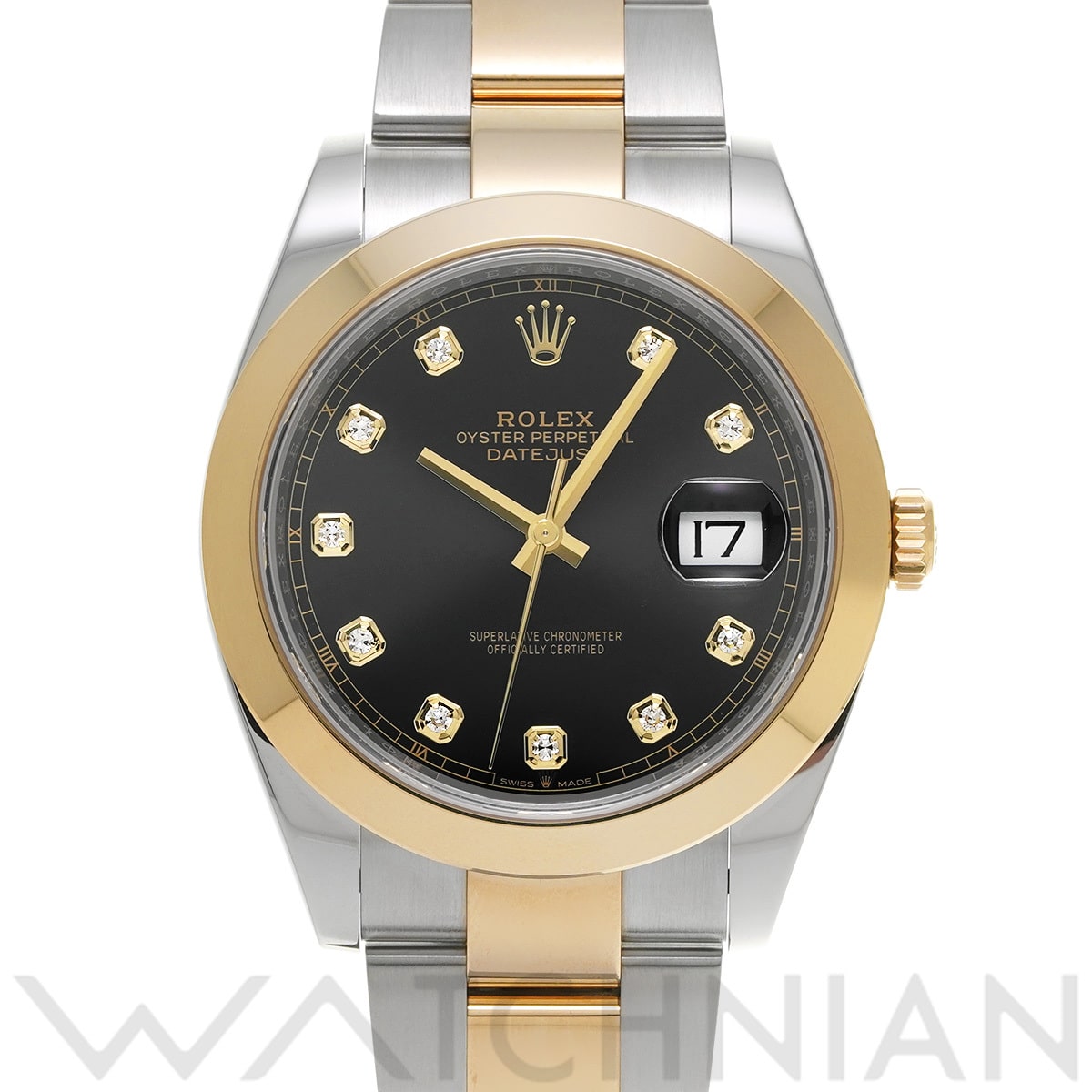 ロレックス デイトジャスト 41 126303G ブライトブラック/ダイヤモンド メンズ 時計 【中古】【wristwatch】