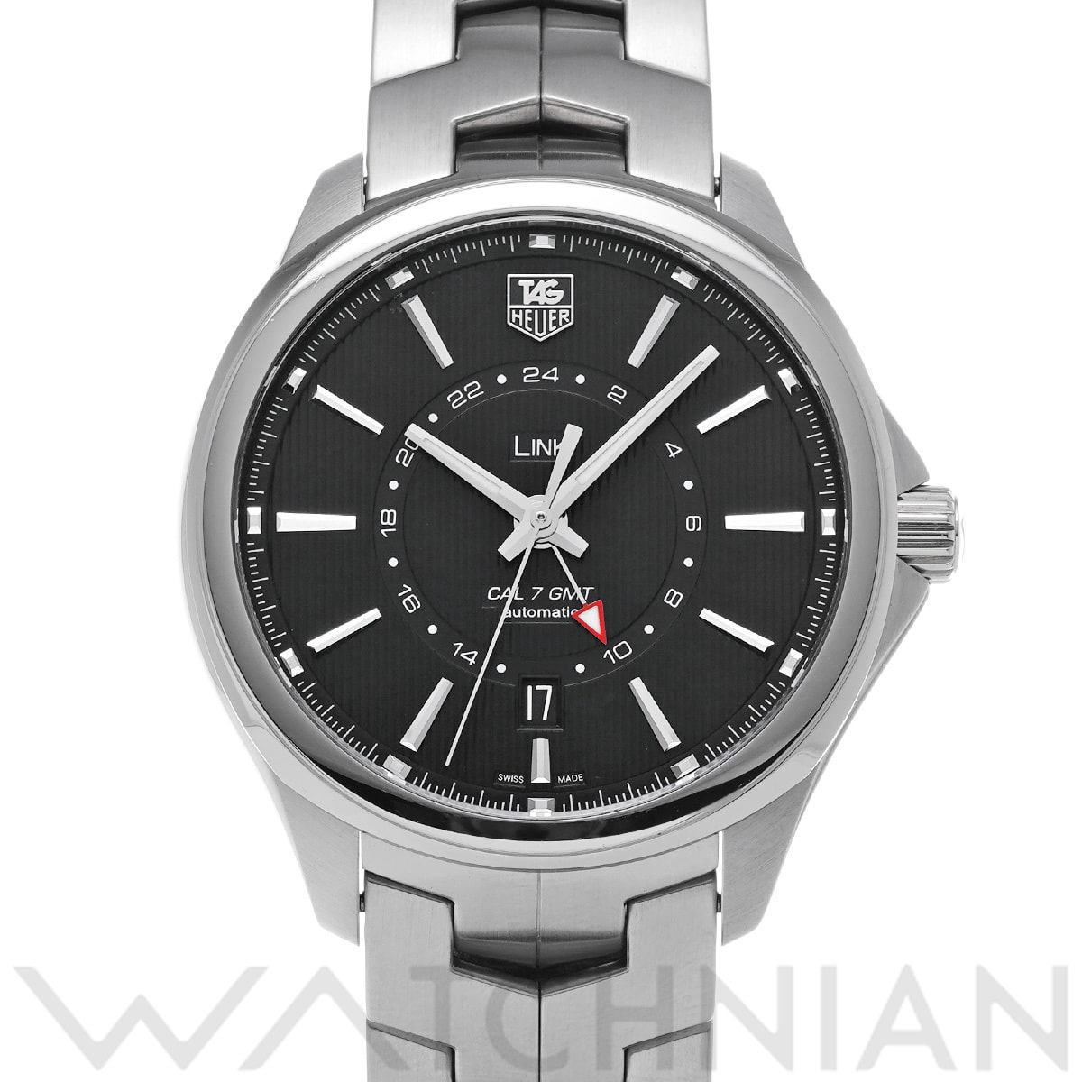タグ ホイヤー リンク キャリバー7 GMT WAT201A.BA0951 ブラック メンズ 時計 【中古】【wristwatch】