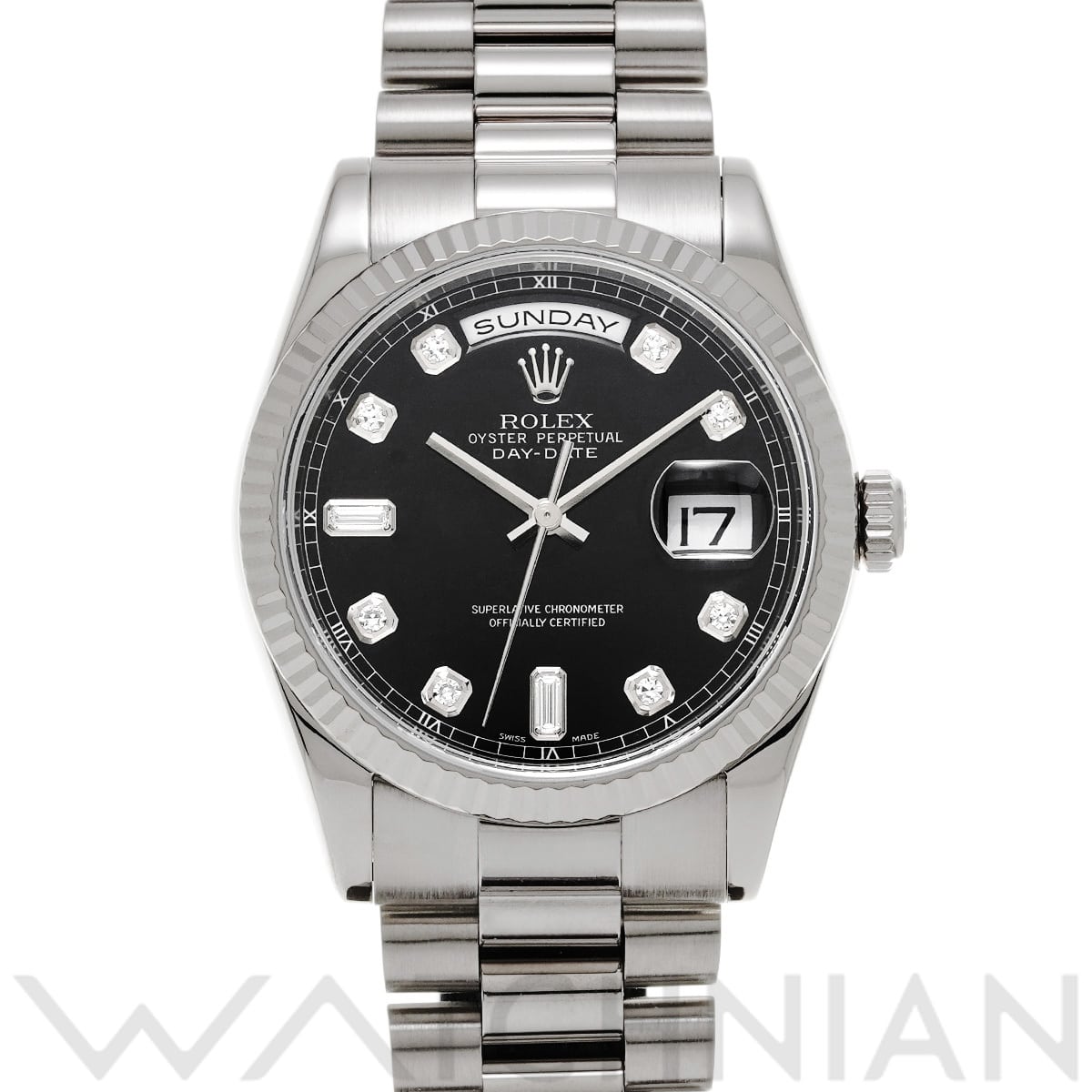 ロレックス デイデイト 36 118239A ブラック/ダイヤモンド メンズ 時計 【中古】【wristwatch】