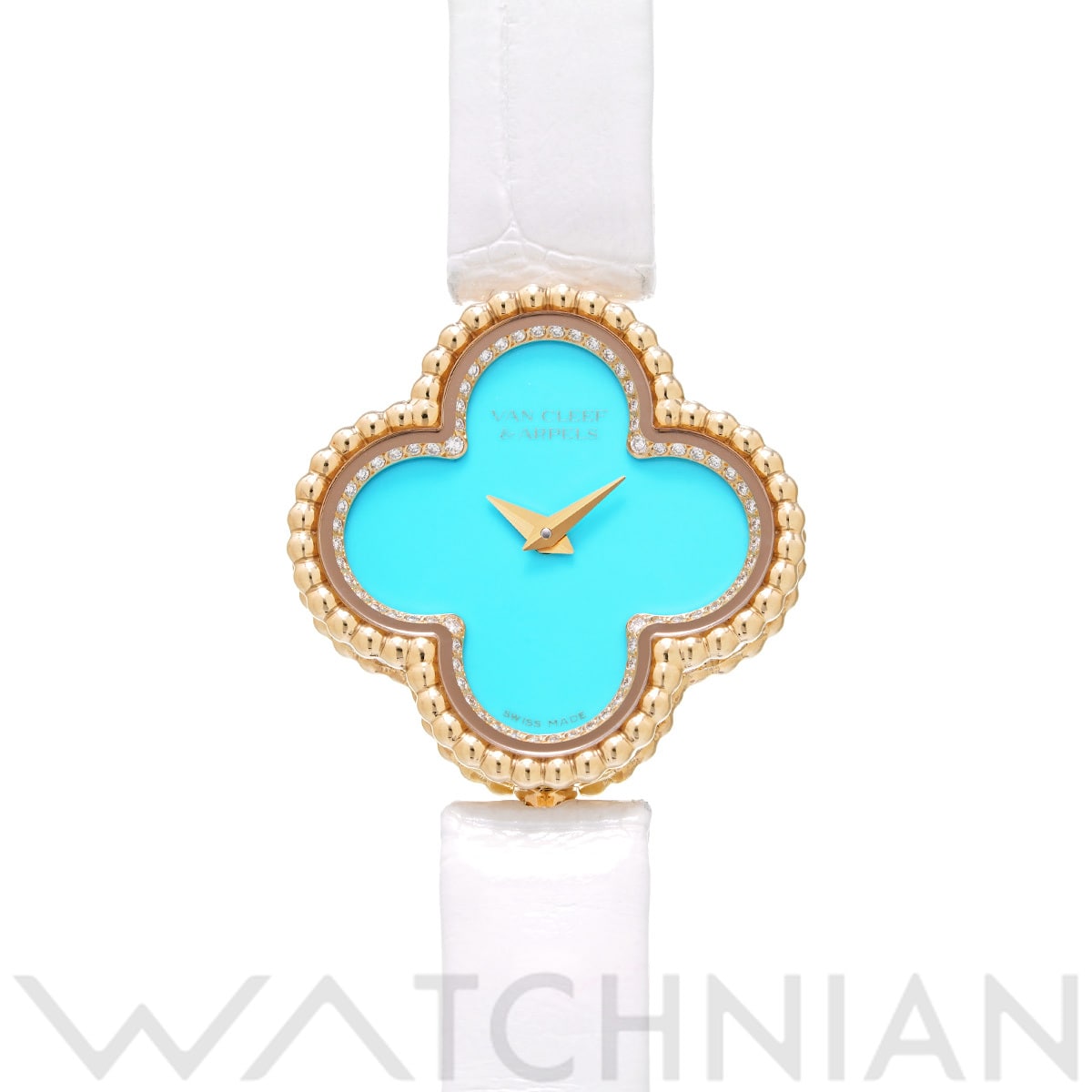 ヴァン クリーフ&アーペル スウィート アルハンブラ VCARPBEH00 ターコイズ/ダイヤモンド レディース 時計 【中古】【wristwatch】