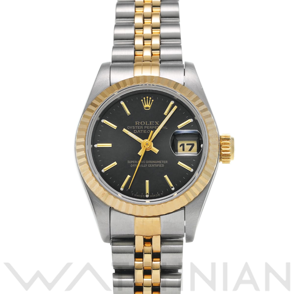 ロレックス デイトジャスト 26 69173 ブラック レディース 時計 【中古】【wristwatch】