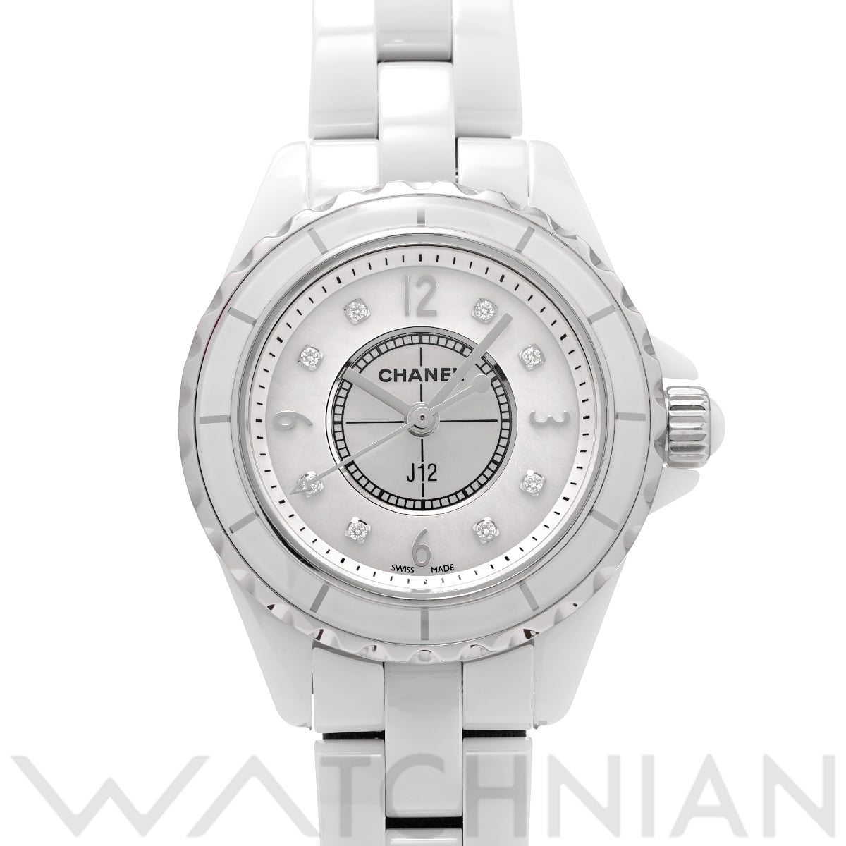 シャネル J12 29MM H2570 ホワイトシェル/ダイヤモンド レディース 時計 【中古】【wristwatch】