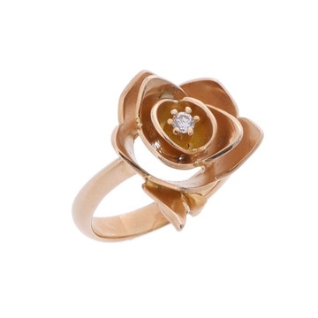 水野薫子 フラワーモチーフ リング K18イエローゴールド YG レディース ジュエリー 【中古】【jewelry】