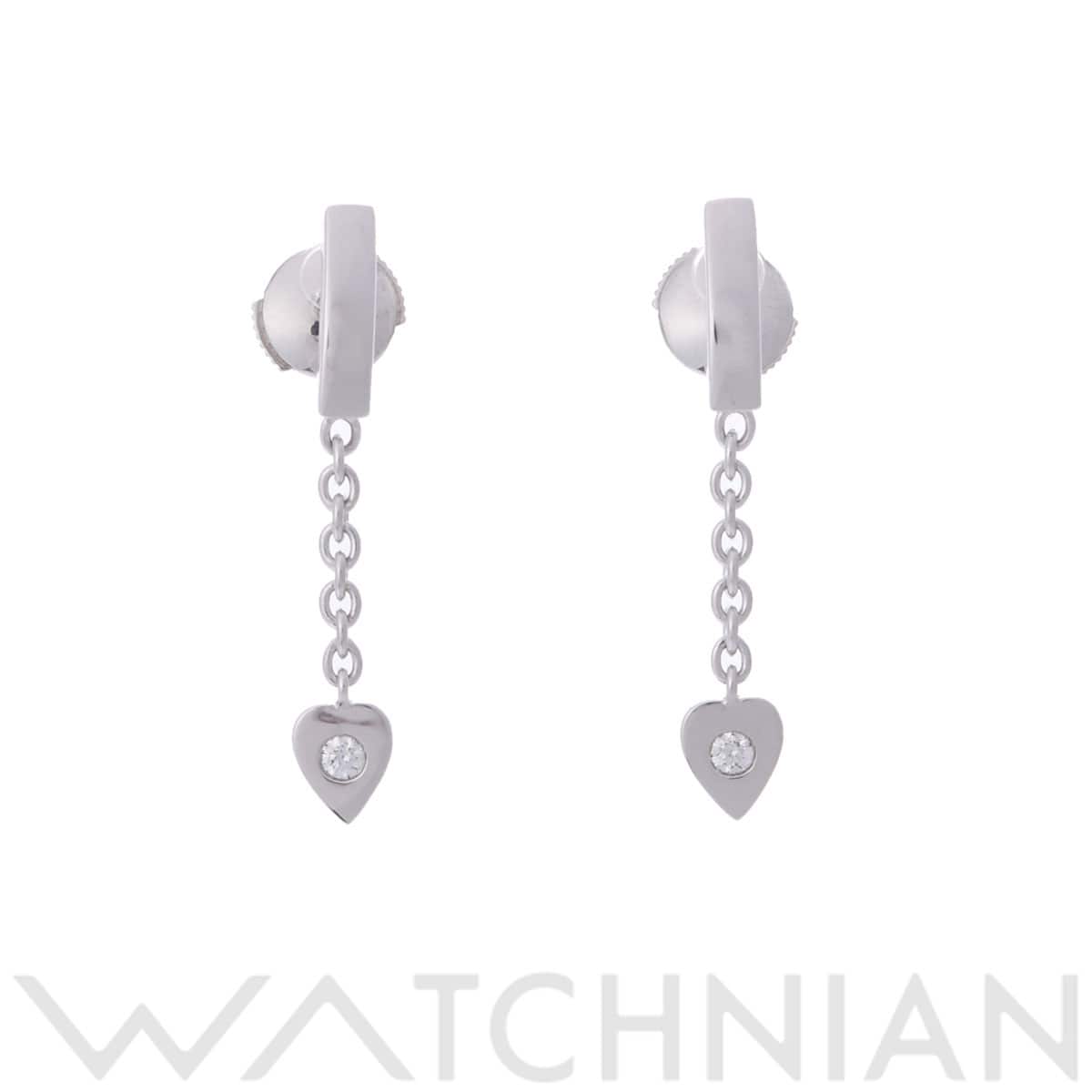 カルティエ モナムール ピアス シルバー K18ホワイトゴールド WG レディース ジュエリー 【中古】【jewelry】