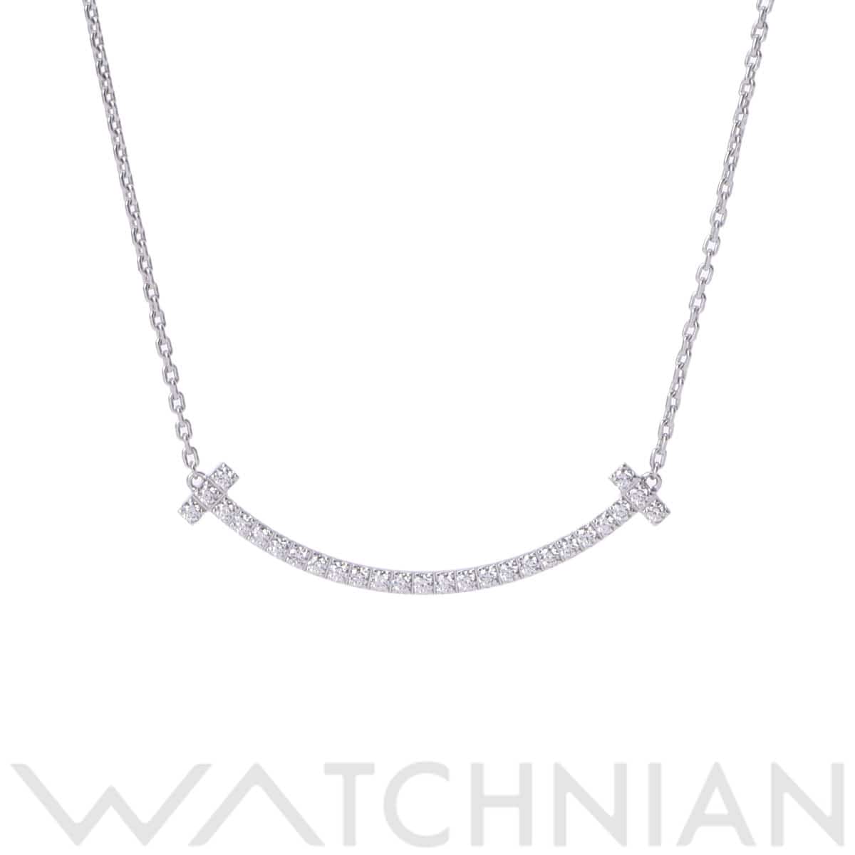ティファニー Tスマイル ネックレス ミディアム ホワイト K18ホワイトゴールド WG レディース ジュエリー 【中古】【jewelry】
