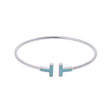 ティファニー Tワイヤーバングル シルバー K18ホワイトゴールド WG レディース ジュエリー 【中古】【jewelry】