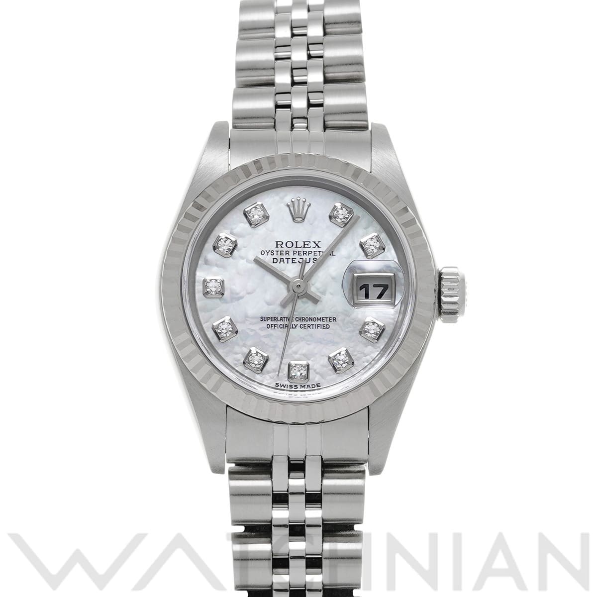 ロレックス デイトジャスト 79174NG ホワイトシェル/ダイヤモンド レディース 時計 【中古】【wristwatch】