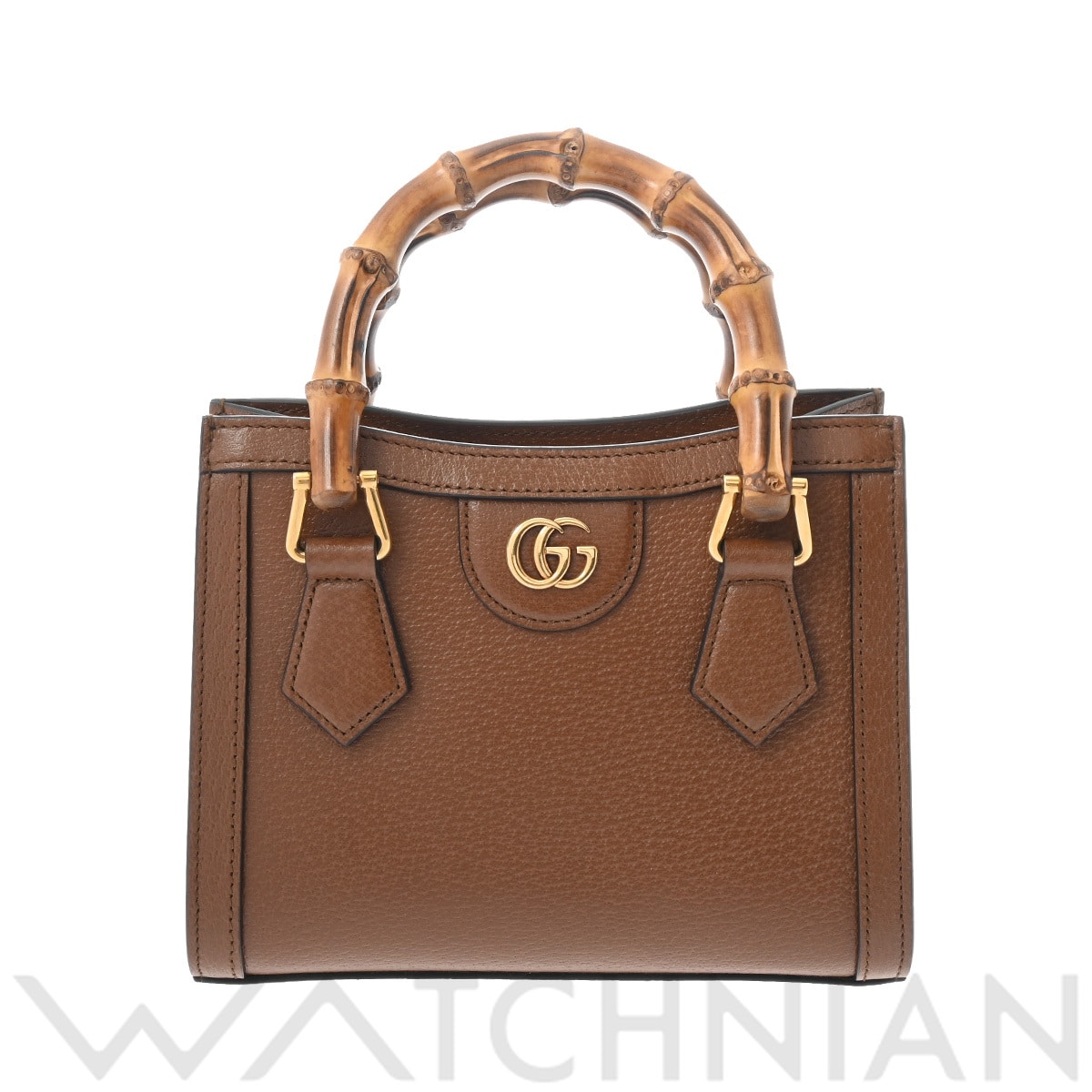 グッチ ミニ トートバッグ ダイアナ  ブラウン/ゴールド金具 702732 レザー レディース バッグ 【中古】【bag】