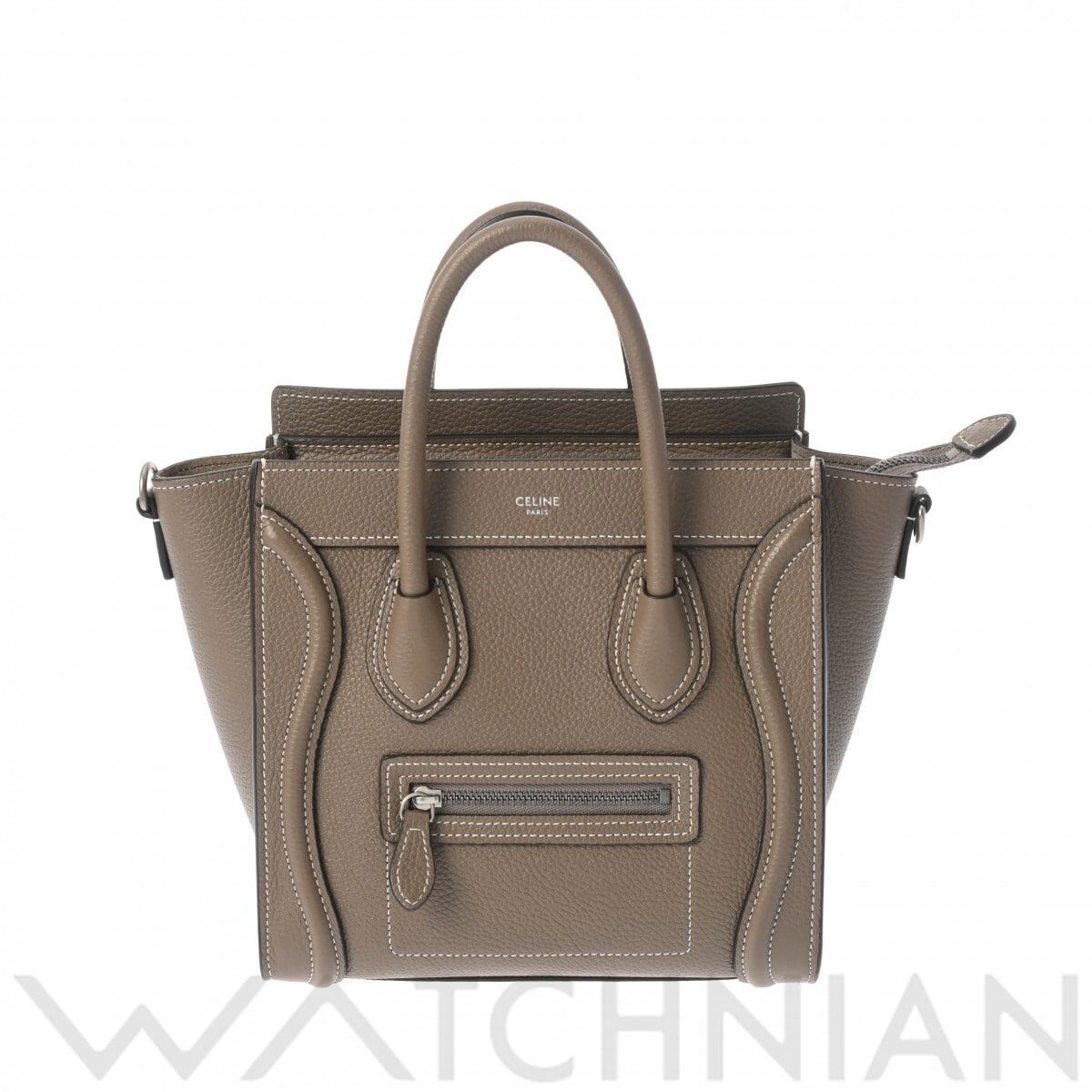 セリーヌ ラゲージ ナノ スリ/シルバー金具 189243DRU.09SO ドラムドカーフ レディース バッグ 【中古】【bag】