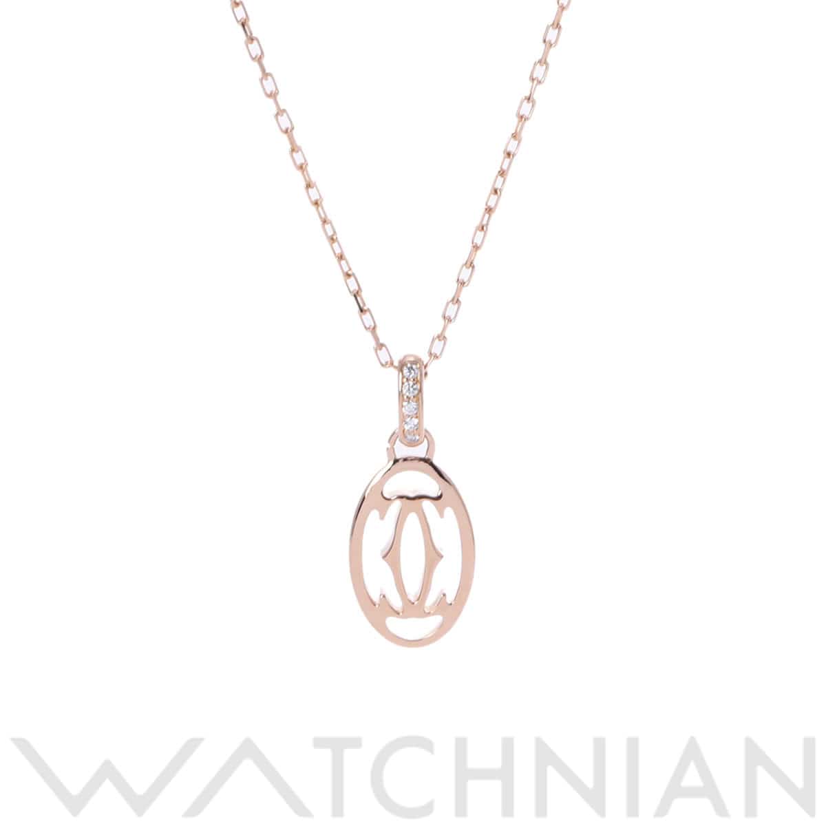 カルティエ ロゴドゥーブルC ネックレス  ゴールド K18ピンクゴールド PG レディース ジュエリー 【中古】【jewelry】