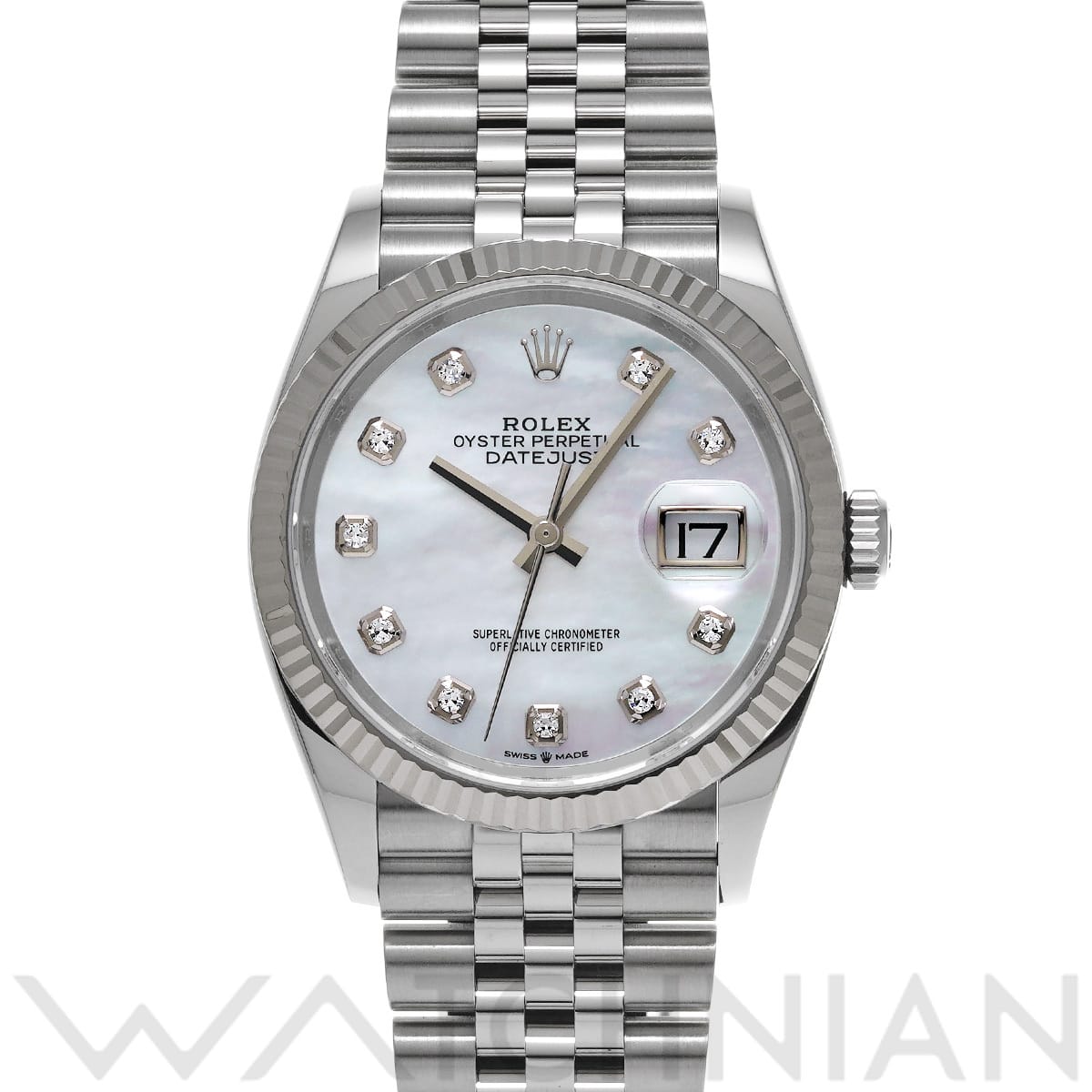 ロレックス デイトジャスト 36 126234NG ホワイトシェル/ダイヤモンド メンズ 時計 【中古】【wristwatch】