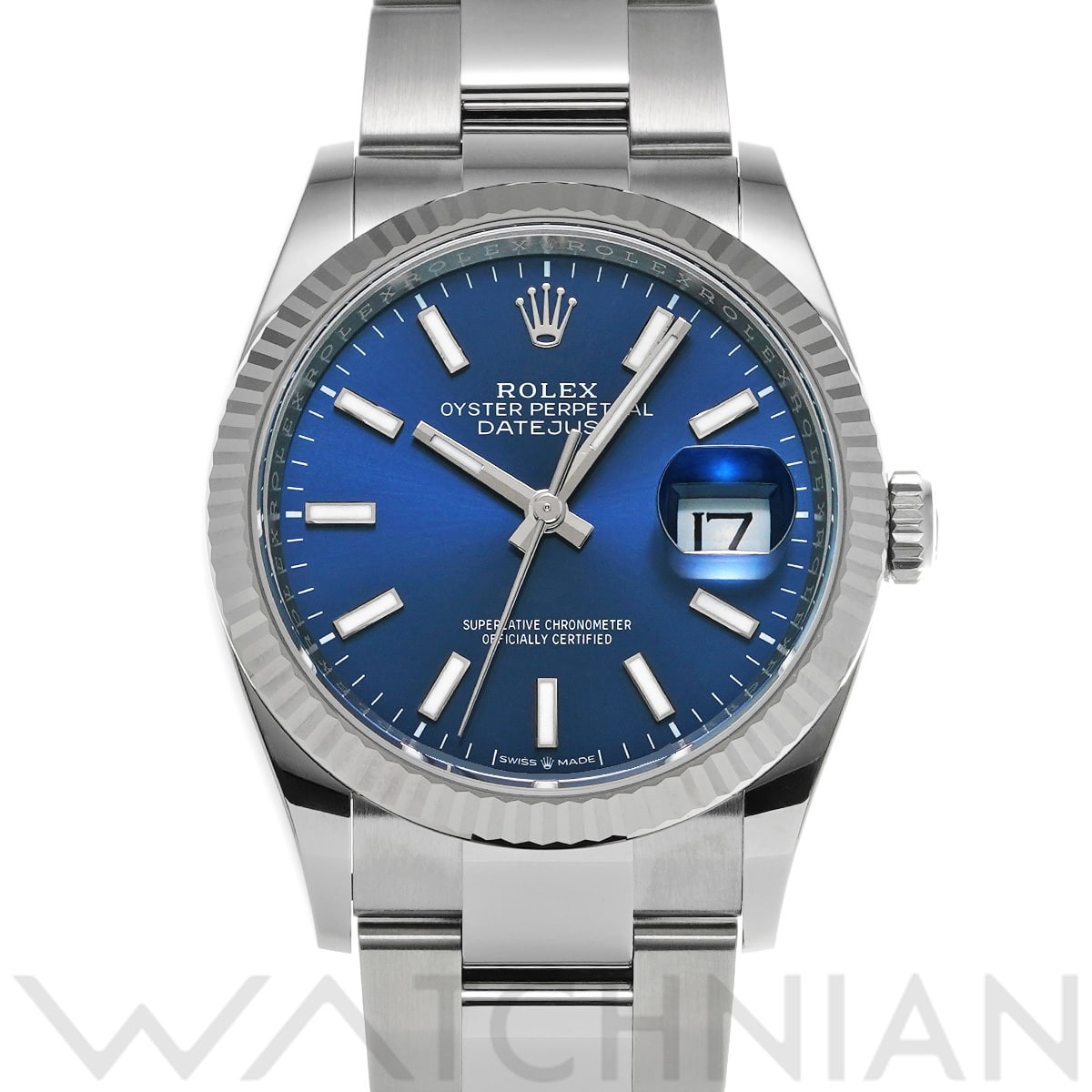 ロレックス デイトジャスト 36 126234 ブライトブルー メンズ 時計 【中古】【wristwatch】