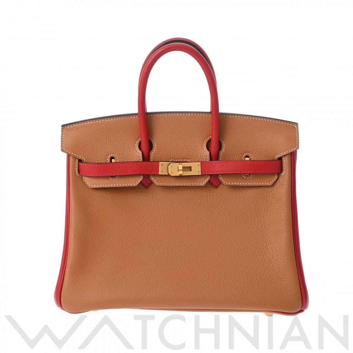 エルメス バーキン 25 SPオーダー ゴールド/ルージュクー/マットゴールド金具 トリヨンビーヨ レディース バッグ 【中古】【bag】
