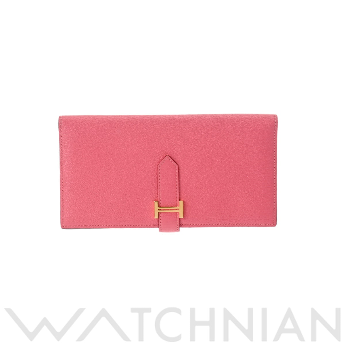 エルメス ベアンスフレ ローズリップスティック シェーブル レディース 財布 【中古】【purse】