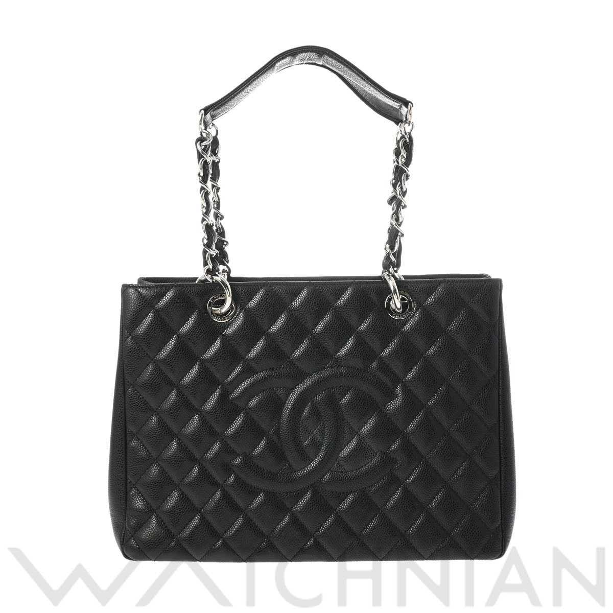 シャネル マトラッセ GST ブラック/シルバー金具 A50995 キャビアスキン レディース バッグ 【中古】【bag】