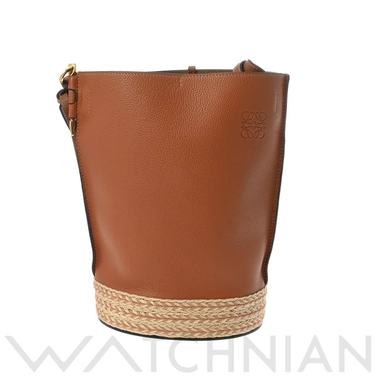 ロエベ ゲート バケットバッグ タン/ナチュラル カーフ/リネン レディース バッグ 【中古】【bag】