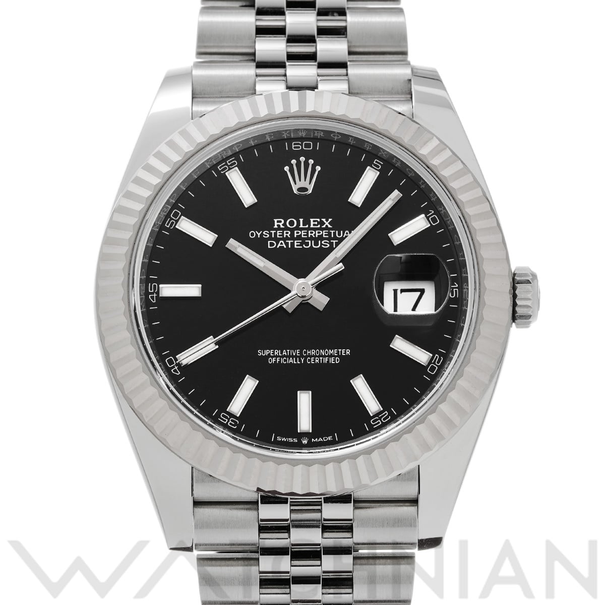 ロレックス デイトジャスト 41 126334 ブライトブラック メンズ 時計 【中古】【wristwatch】