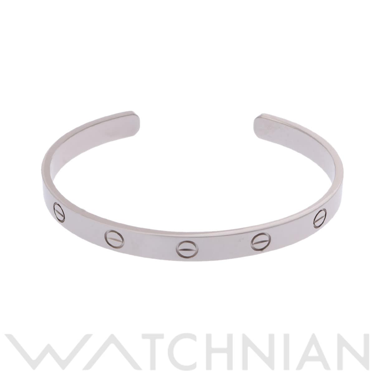 カルティエ ラブオープンブレスレット #18 シルバー K18ホワイトゴールド WG レディース ジュエリー 【中古】【jewelry】