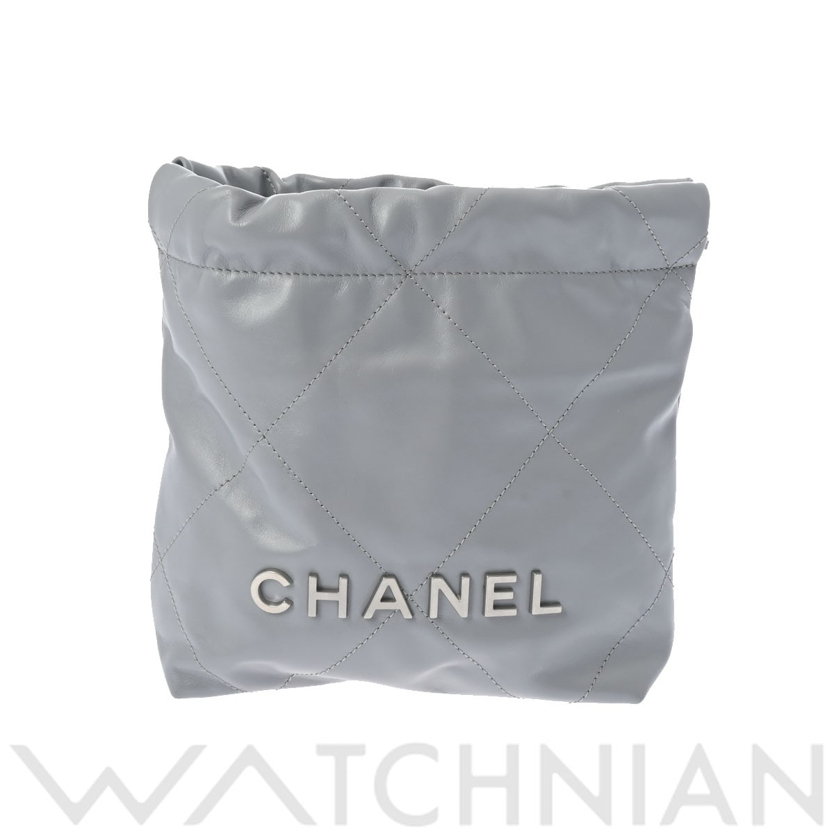 シャネル ミニ ハンドバッグ CHANEL22 グレー/シルバー金具 AS3980 シャイニーカーフスキン レディース バッグ 【中古】【bag】