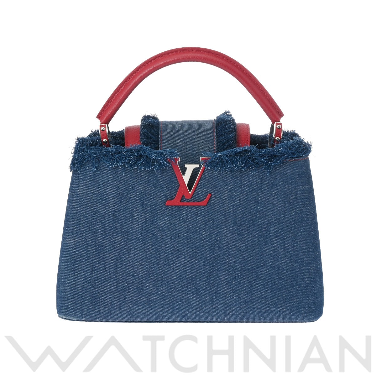 ルイ ヴィトン カプシーヌ PM 2WAY ブルー/レッド M52996 デニム/トリヨンレザー レディース バッグ 【中古】【bag】