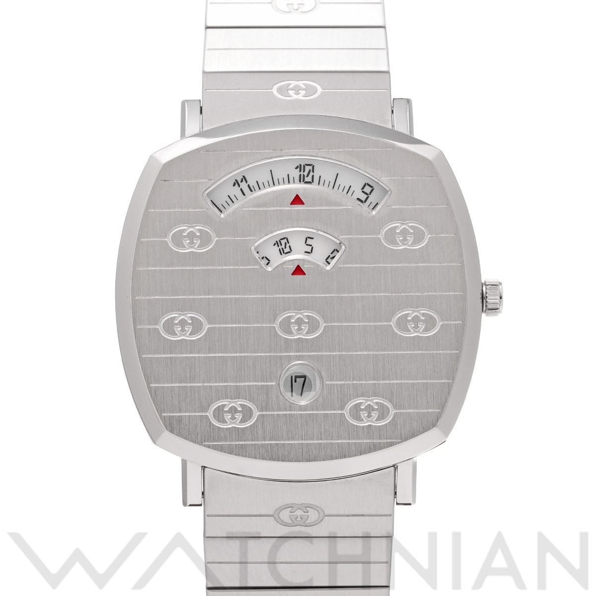 グッチ グリップウォッチ YA157410 シルバー メンズ 時計 【中古】【wristwatch】