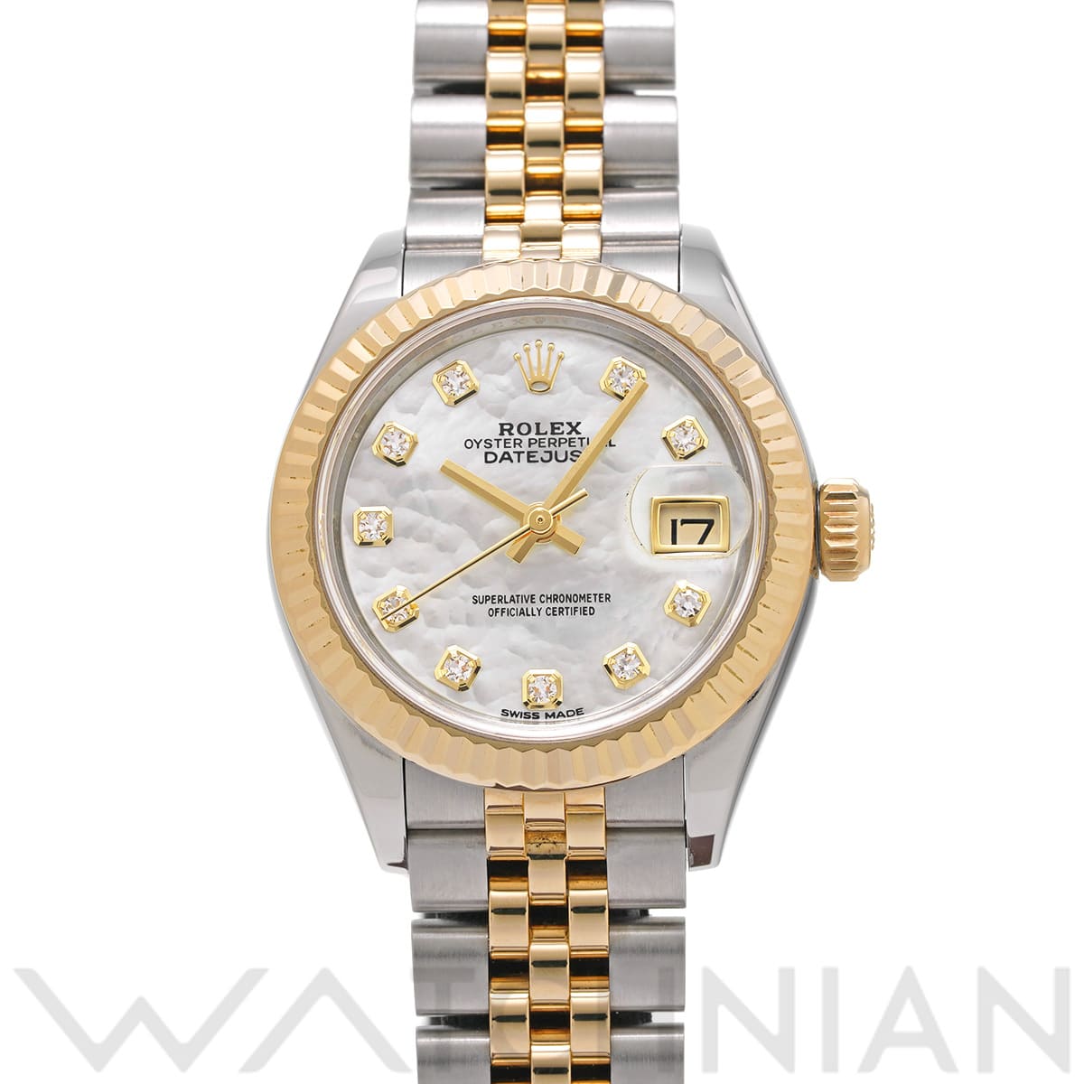 ロレックス レディ デイトジャスト 28 279173NG ホワイトシェル/ダイヤモンド レディース 時計 【中古】【wristwatch】