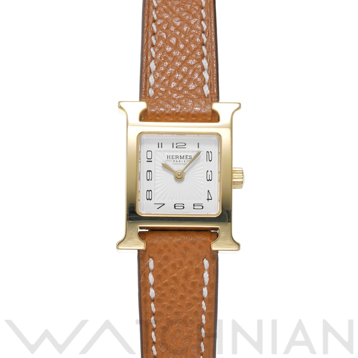 エルメス Hウォッチ ミニ HH1.101 ホワイト レディース 時計 【中古】【wristwatch】