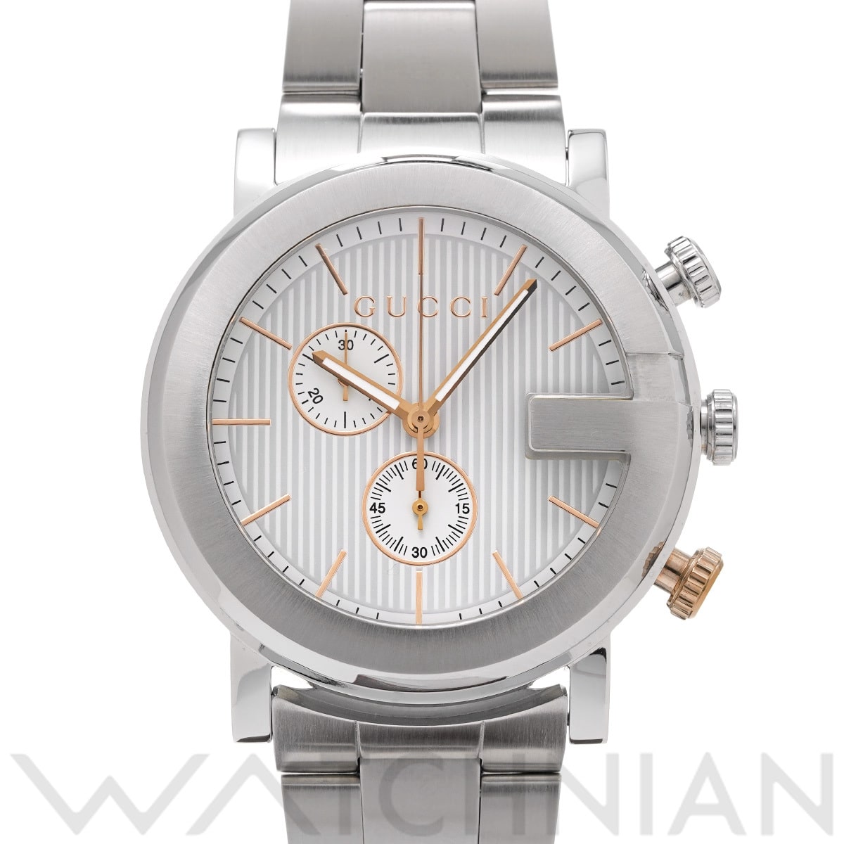 グッチ G クロノ YA101360 ホワイト メンズ 時計 【中古】【wristwatch】