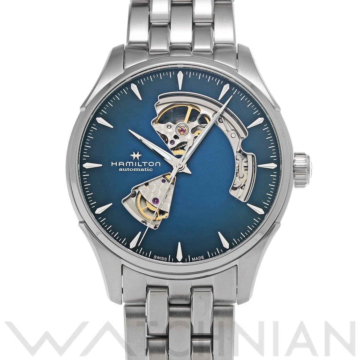 ハミルトン ジャズマスター オープンハート オート H32675540 ブルー メンズ 時計 【中古】【wristwatch】