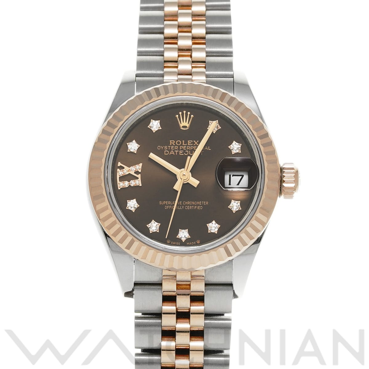 ロレックス レディ デイトジャスト 28 279171G チョコレート/ダイヤモンド レディース 時計 【中古】【wristwatch】