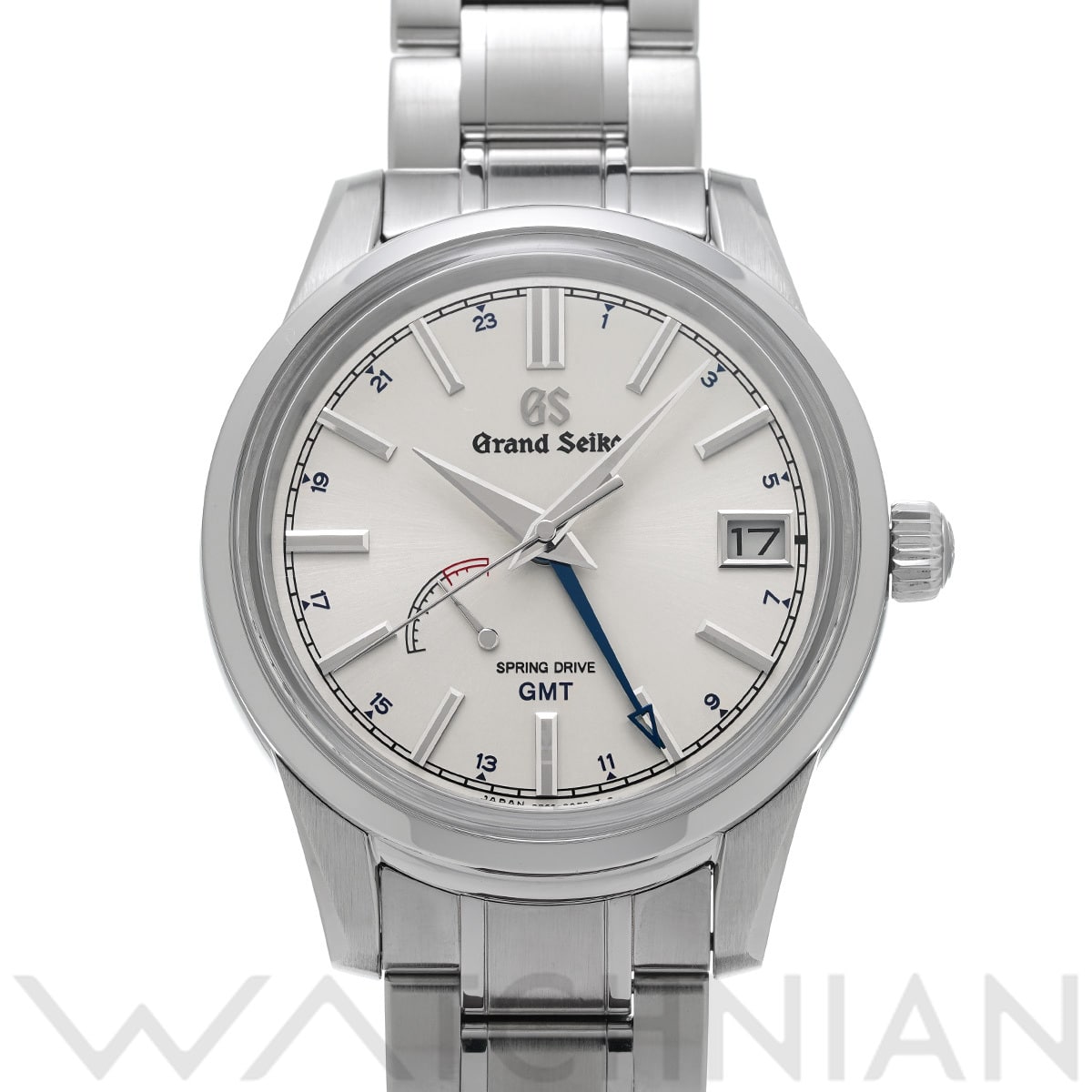 グランドセイコー エレガンスコレクション スプリングドライブ GMT SBGE225 シルバー メンズ 時計 【中古】【wristwatch】